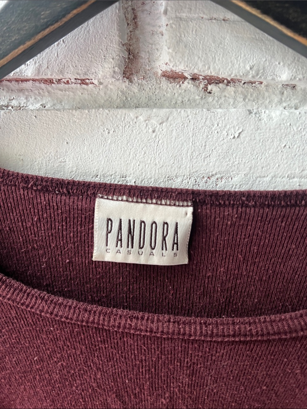 Pandora Women's Cropped Long-Sleeve Top in Deep Wine - Picture 4 of 4